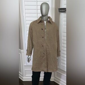 Polo Ralph Lauren Reversible Balmacaan Trench Coat Men 42R Herringbone Italy NEW